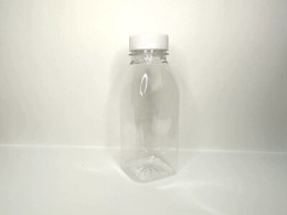 ПЭТ квадратная 0,3л. МОЛОКО с колпачком (1*100)