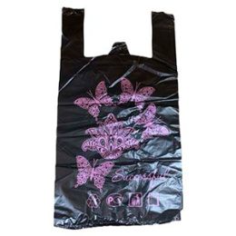 Пакет-майка 30*55-25мкм "Бабочка черно-сиреневая" (1*100/20уп) Асс