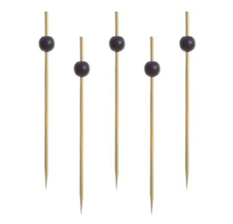 Пика "Жемчужина" черная 12см, бамбук (1*100/40уп)