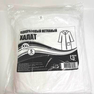 Халат одноразовый 115*150см, белый (1*5/20уп)