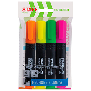 Набор текстмаркеров 4цв.