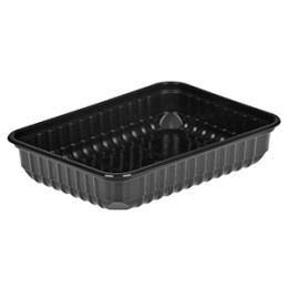 Контейнер Алькор  500г. ЧЕРНЫЙ прям. плоск. (1*50/10уп)