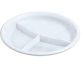 Тарелка d-205 3секции белая "Полиэр" (1*100/18уп)