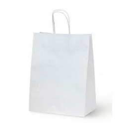 Пакет бумажный с кручеными ручками 240*140*280 белый (1*25/12уп) 