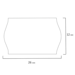 Этикет лента 26*12 Волна 2 насечки Белая (1*10/20)