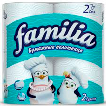 Полотенца бумажные белое 2сл "Familia" (1*2шт/16уп)