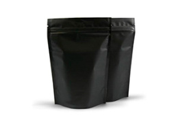 Пакет "Дой-пак" метал. черный матовый с замком 135*200+(40+40) (1*100/6уп)