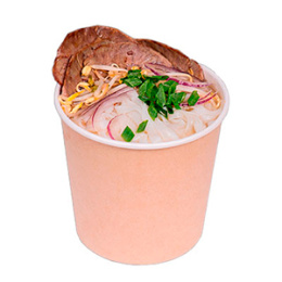 Супница 700мл Round Bowl Крафт с полипропиленовой крышкой, OSQ (1*35/15уп)