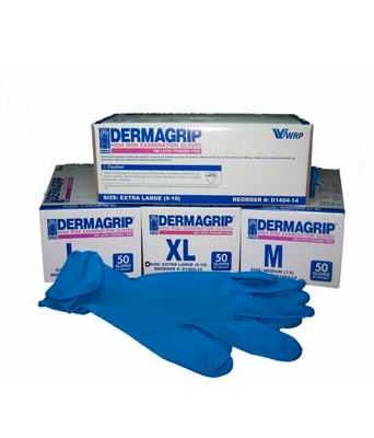 Перчатки латексные пов. прочн. Dermagrip  "М" (1/25пар)