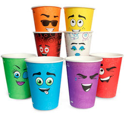 Стакан 250мл. для горячего "Эмоджи" (1*50/20уп)