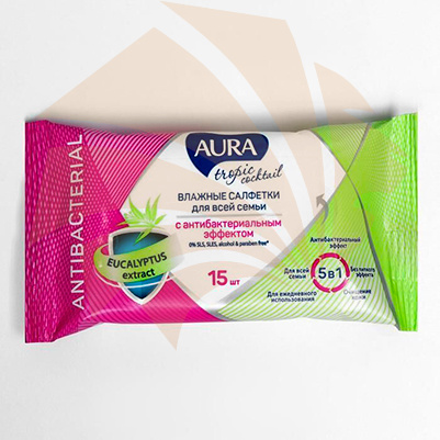 Салфетки влажные 15шт (1/110)