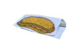 Уголок бумажный "Хот-дог" 225*80*40 печать (1*100/30уп)