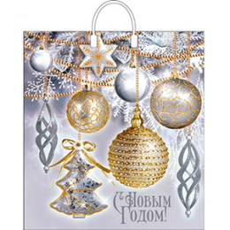 Пакет с пластиковыми ручками НГ 40*44 "Блики" (1/10/100)