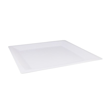 Тарелка квадратная 210мм плоская белая (1*3)