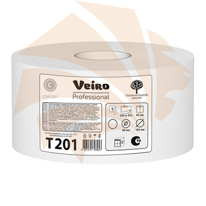 Туалетная бумага Viero белая Т201 (1/12) 