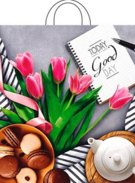 Пакет с петлевой ручкой 38*42-40мкм "Завтрак" (1*25/20уп)