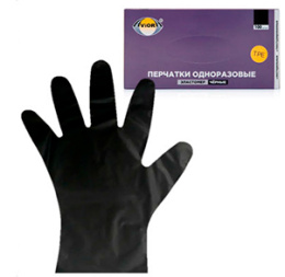 Перчатки одноразовые, эластомер L ЧЕРНЫЕ (1*200/10уп)
